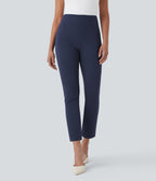 High Waisted Pocket Tapered Cropped Work Trousers — Dress Blues — view 1