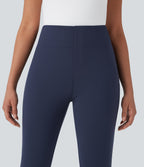 High Waisted Pocket Tapered Cropped Work Trousers — Dress Blues — view 4