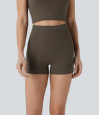 OneForm Seamless Flow Smooth High Waist Lounge Shorts — Major Brown — view 3