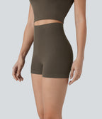 OneForm Seamless Flow Smooth High Waist Lounge Shorts — Major Brown — view 1