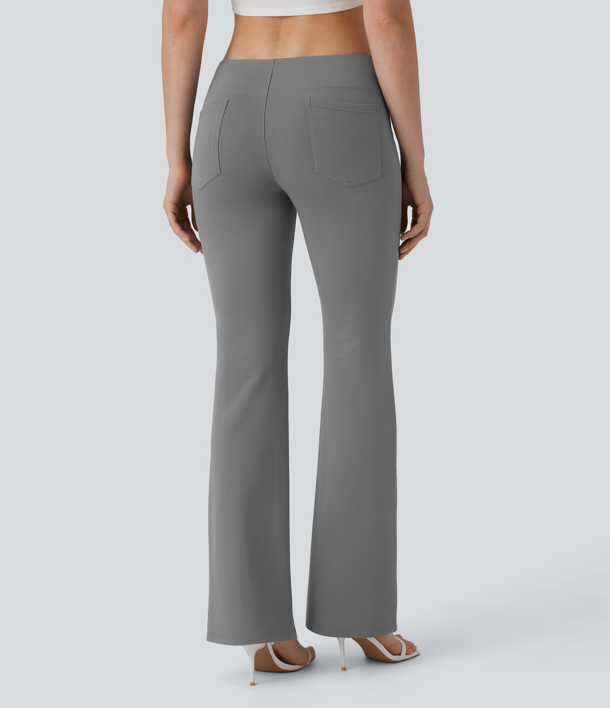 Low Rise Pocket Casual Trousers — Putty Gray — view 2