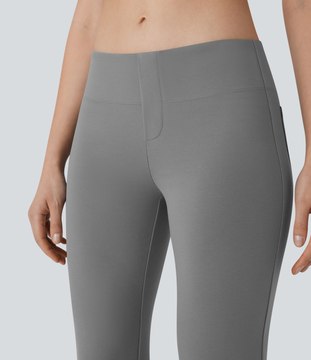 Low Rise Pocket Casual Trousers — Putty Gray — view 5