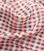 High Waisted Side Pocket Wide Leg Flowy Plaid Casual Trousers — Pink White Gradient Plaid — view 6