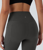 High Waisted Butt Lifting Tummy Control Pocket Shaping Training Biker Shorts 7'' — Volcanic Ash — view 7