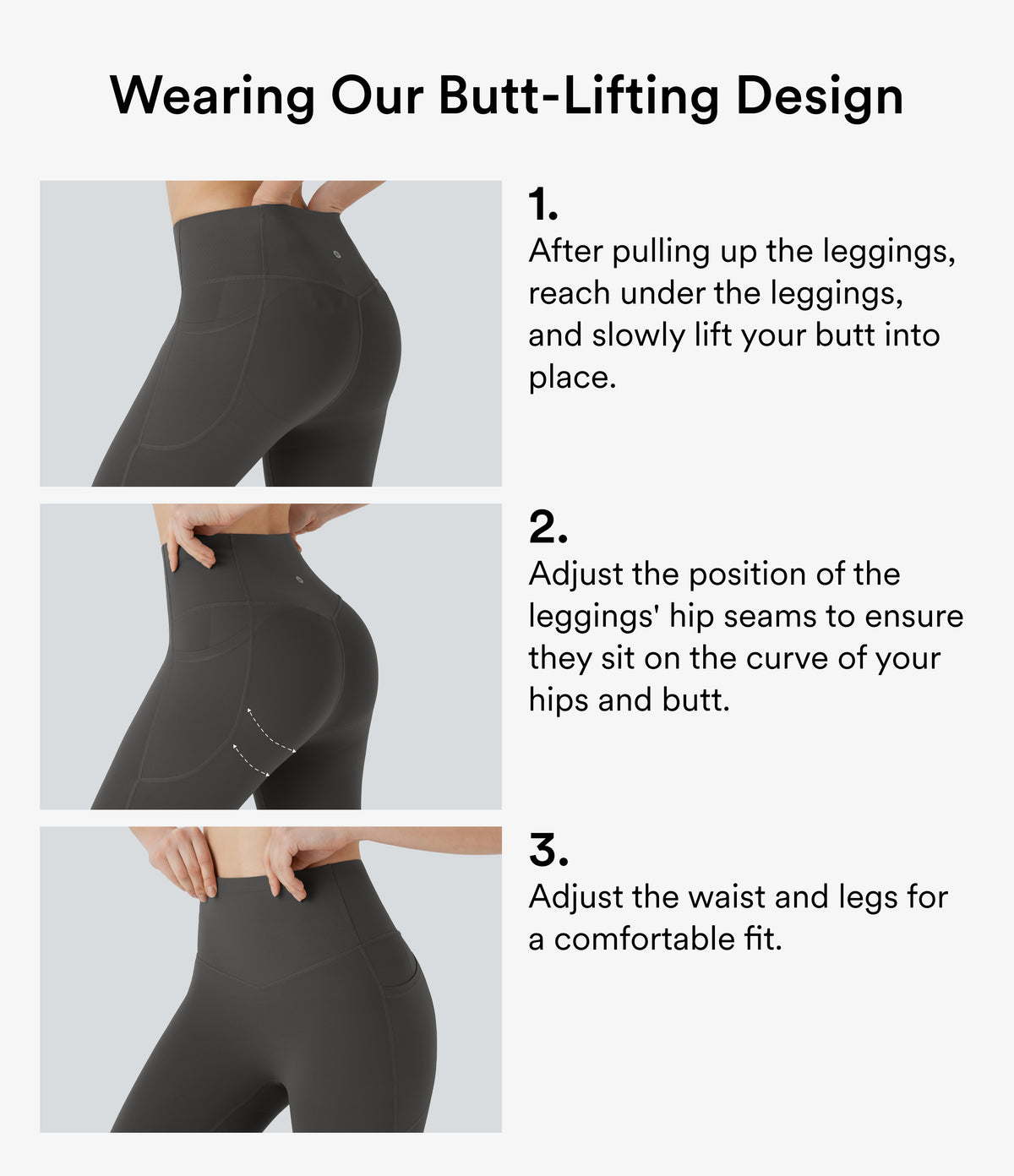 High Waisted Butt Lifting Tummy Control Pocket Shaping Training Biker Shorts 7'' — Volcanic Ash — view 3