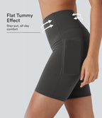 High Waisted Butt Lifting Tummy Control Pocket Shaping Training Biker Shorts 7'' — Volcanic Ash — view 1