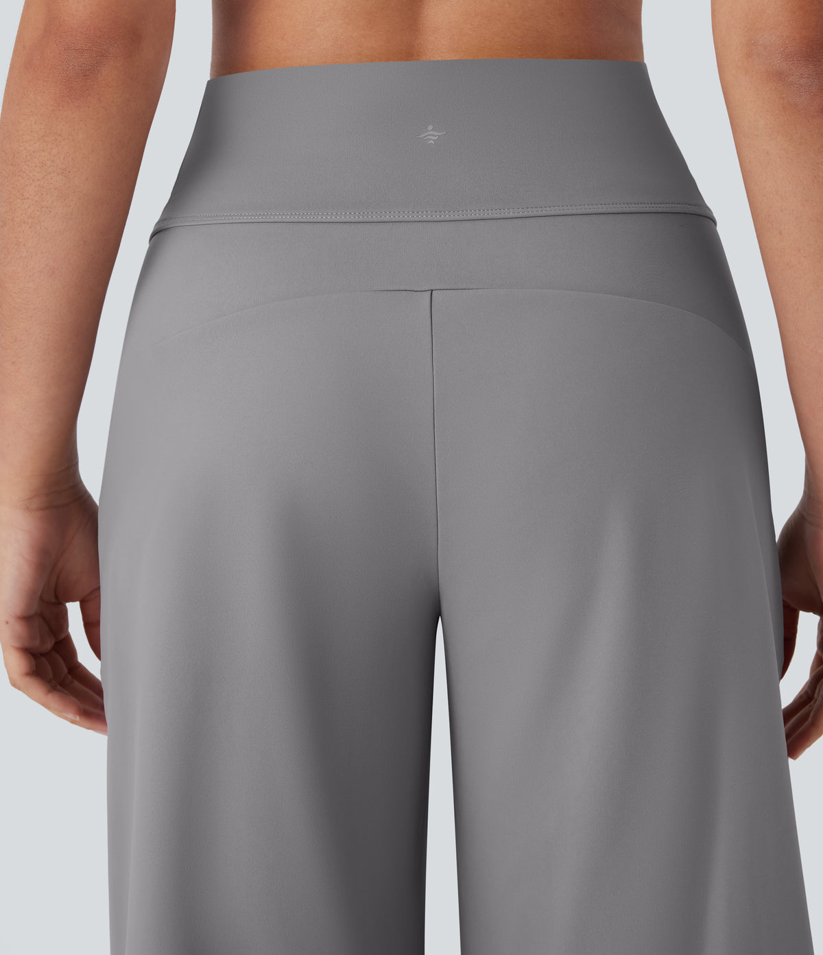 Airy High Waisted Pocket Straight Leg Cool Touch Workout Bermuda Shorts — Gull — view 4