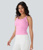 Plush Cut Out Yoga Tank Vest Top DD-F Cups — Nosegay — view 3