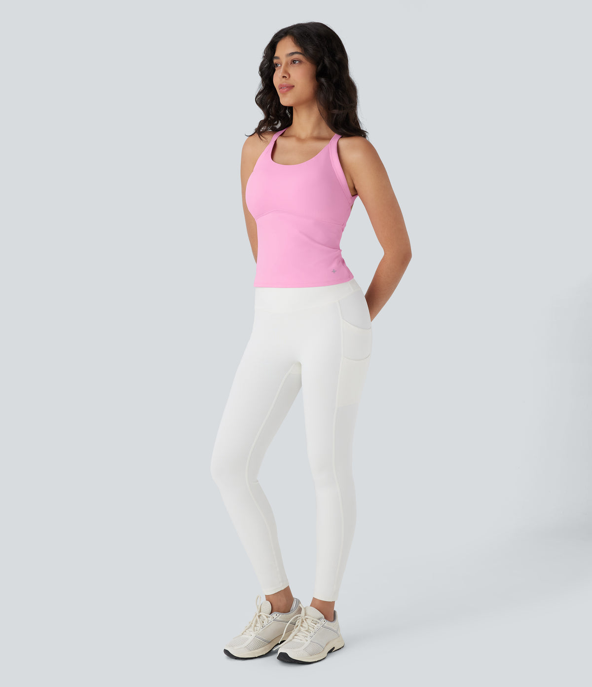 Plush Cut Out Yoga Tank Vest Top DD-F Cups — Nosegay — view 7