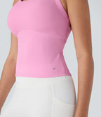 Plush Cut Out Yoga Tank Vest Top DD-F Cups — Nosegay — view 6