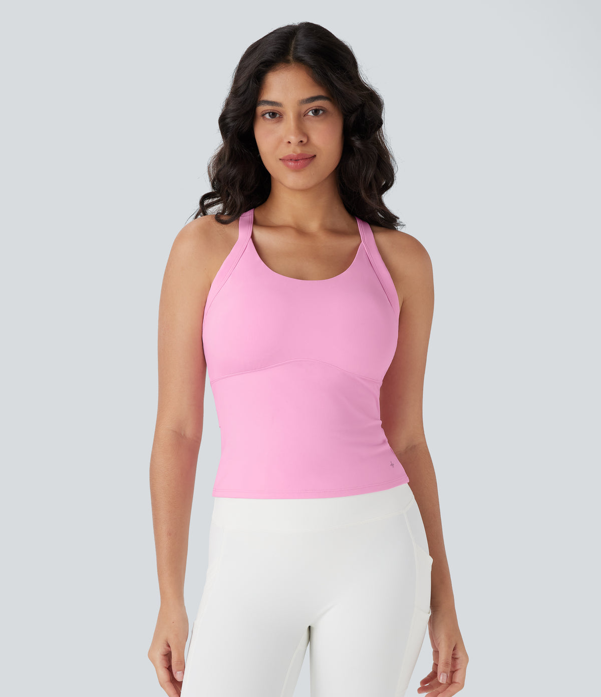 Plush Cut Out Yoga Tank Vest Top DD-F Cups — Nosegay — view 2