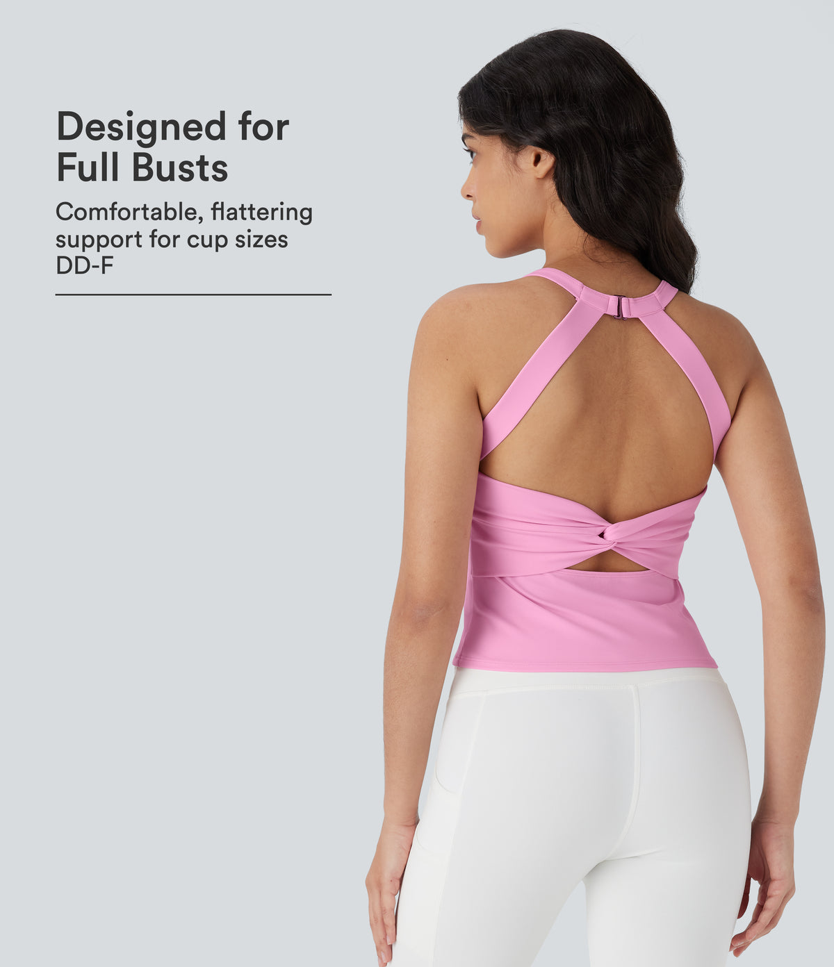 Plush Cut Out Yoga Tank Vest Top DD-F Cups — Nosegay — view 1