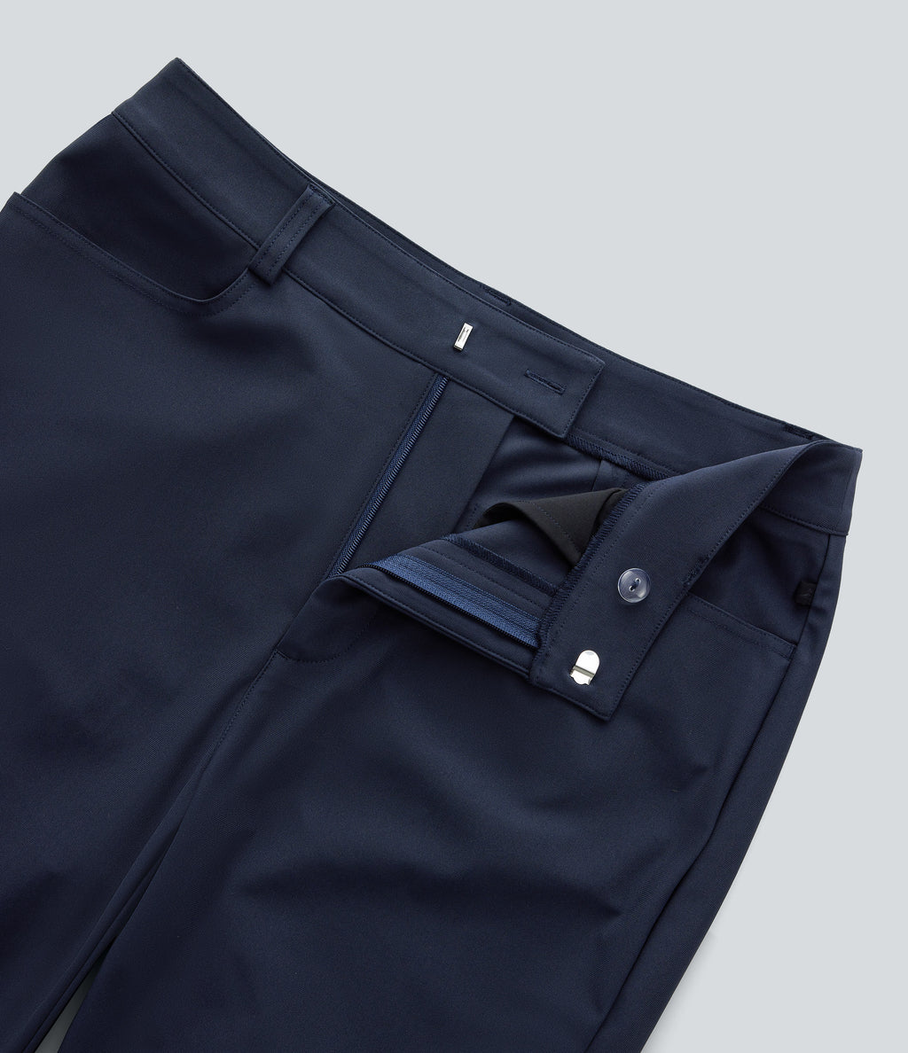 Mid Rise Multiple Pockets Capri Tapered Quick Dry Golf Trousers-Golf Tee Pocket-UPF40+ — Dark Blue — view 7