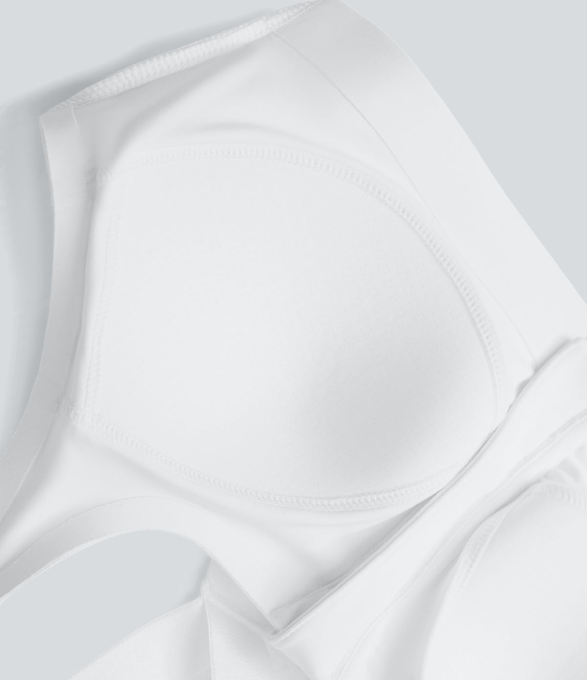 SpeedWave Medium Support Molded Cups Adjustable Strap Zipper Perforated Quick Dry Running Sports Bra — White — view 8