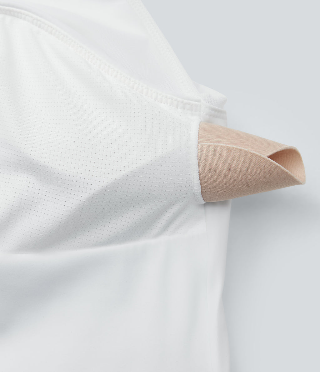 Halter Tie Back Backless Cut Out Contrast Mesh Cropped Casual Top — White — view 7