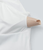 Halter Tie Back Backless Cut Out Contrast Mesh Cropped Casual Top — White — view 7