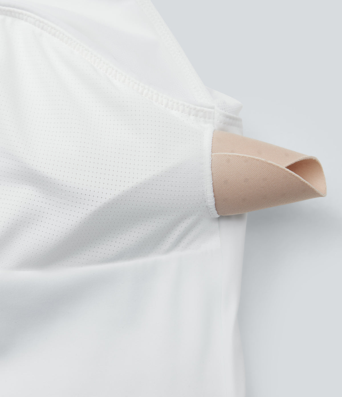 Halter Tie Back Backless Cut Out Contrast Mesh Cropped Casual Top — White — view 7
