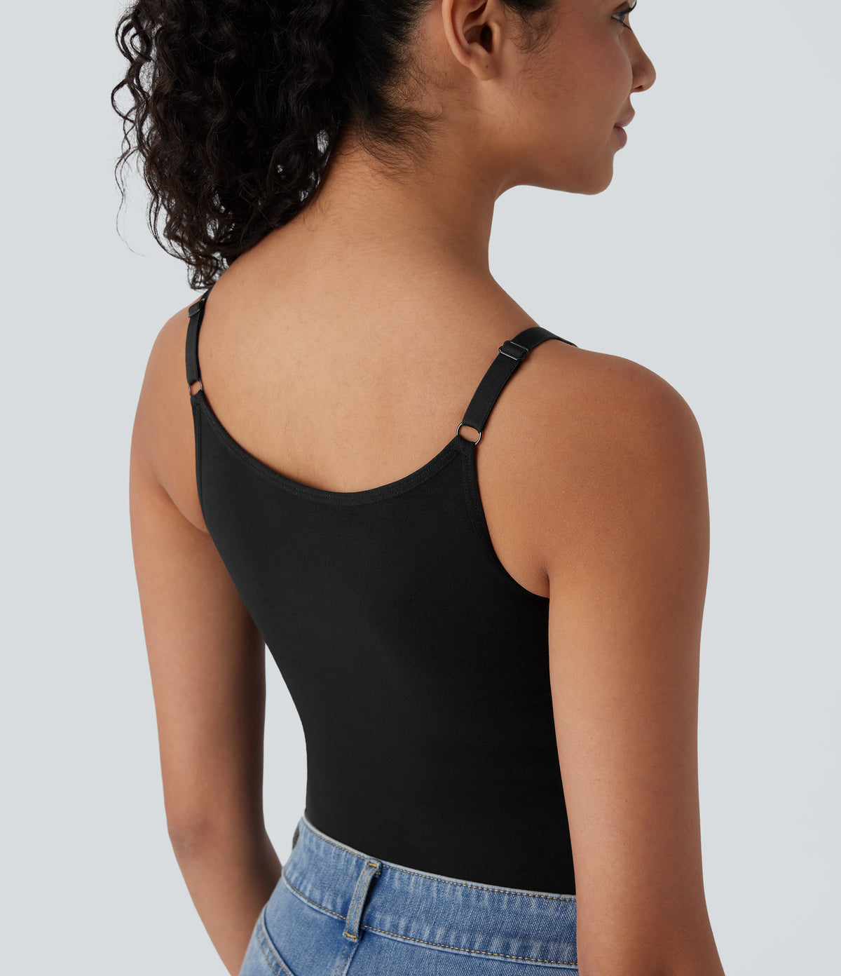 OneForm Seamless Flow Lounge Shapewear Cami Top — Black — view 6