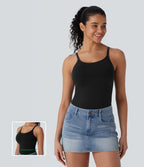 OneForm Seamless Flow Lounge Shapewear Cami Top — Black — view 1