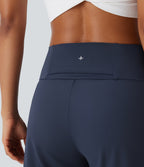 Airy High Waisted Pockets InstantCool Yoga Bermuda Shorts — Mood Indigo — view 6