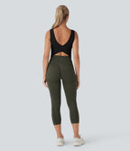U Neck Crossover Dance Tank Vest Top DD-F Cups — Black — view 6
