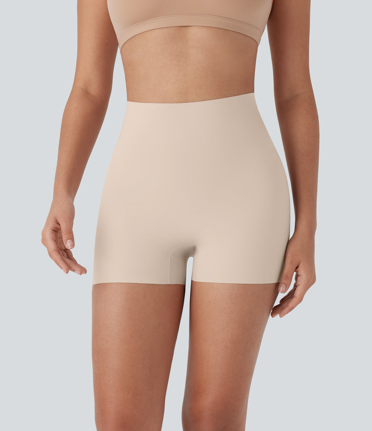 High Stretch High Waisted Lounge Smooth Boy Shorts — Whisper Pink — view 3