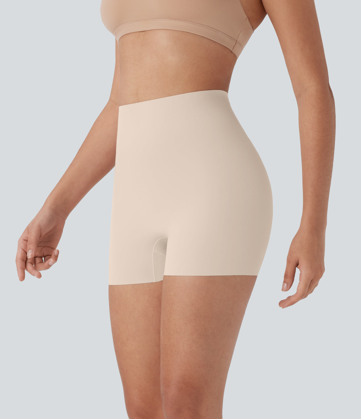 High Stretch High Waisted Lounge Smooth Boy Shorts — Whisper Pink — view 4