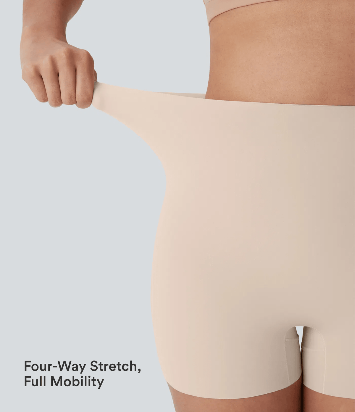 High Stretch High Waisted Lounge Smooth Boy Shorts — Whisper Pink — view 5