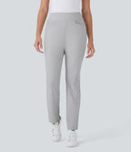 Mid Rise Multiple Pockets Split Tapered Quick Dry Golf Trousers-Golf Tee Pocket-UPF40+ — Quiet Gray — view 3