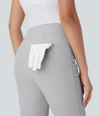 Mid Rise Multiple Pockets Split Tapered Quick Dry Golf Trousers-Golf Tee Pocket-UPF40+ — Quiet Gray — view 6