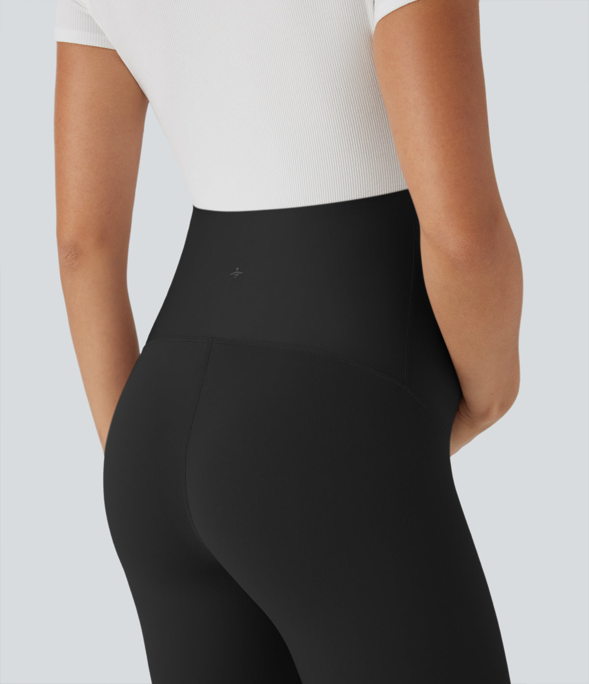 Super High Waisted Maternity Yoga Biker Shorts 7'' — Black — view 4
