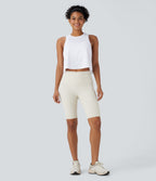 Round Neck Cut Out Cropped Yoga Tank Vest Top — White — view 7