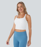 Cropped Yoga Tank Vest Top DD-F Cups — White — view 3