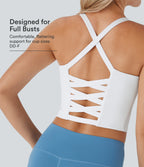 Cropped Yoga Tank Vest Top DD-F Cups — White — view 1