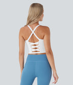 Cropped Yoga Tank Vest Top DD-F Cups — White — view 4