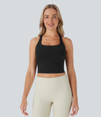 Cropped Yoga Tank Vest Top DD-F Cups — Black — view 6