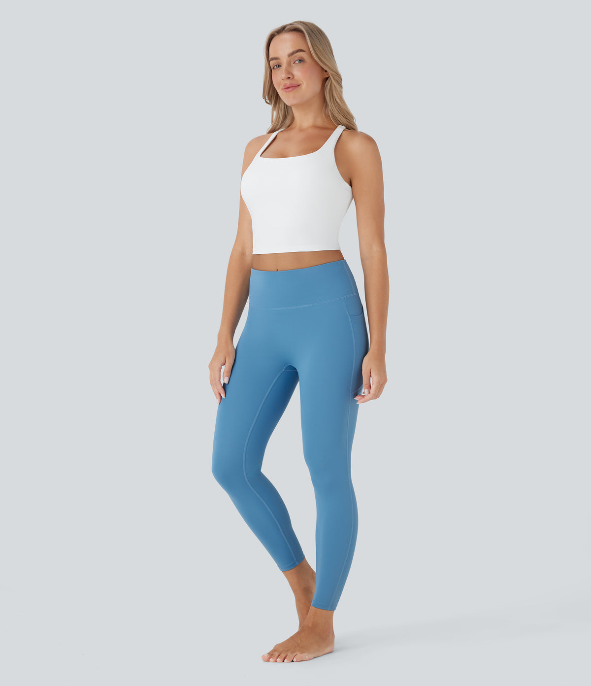 Cropped Yoga Tank Vest Top DD-F Cups — White — view 5
