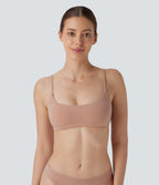 High Stretch Skin Friendly Backless Adjustable Strap Lounge Bra — Maple Sugar — view 2
