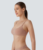 High Stretch Skin Friendly Backless Adjustable Strap Lounge Bra — Maple Sugar — view 3