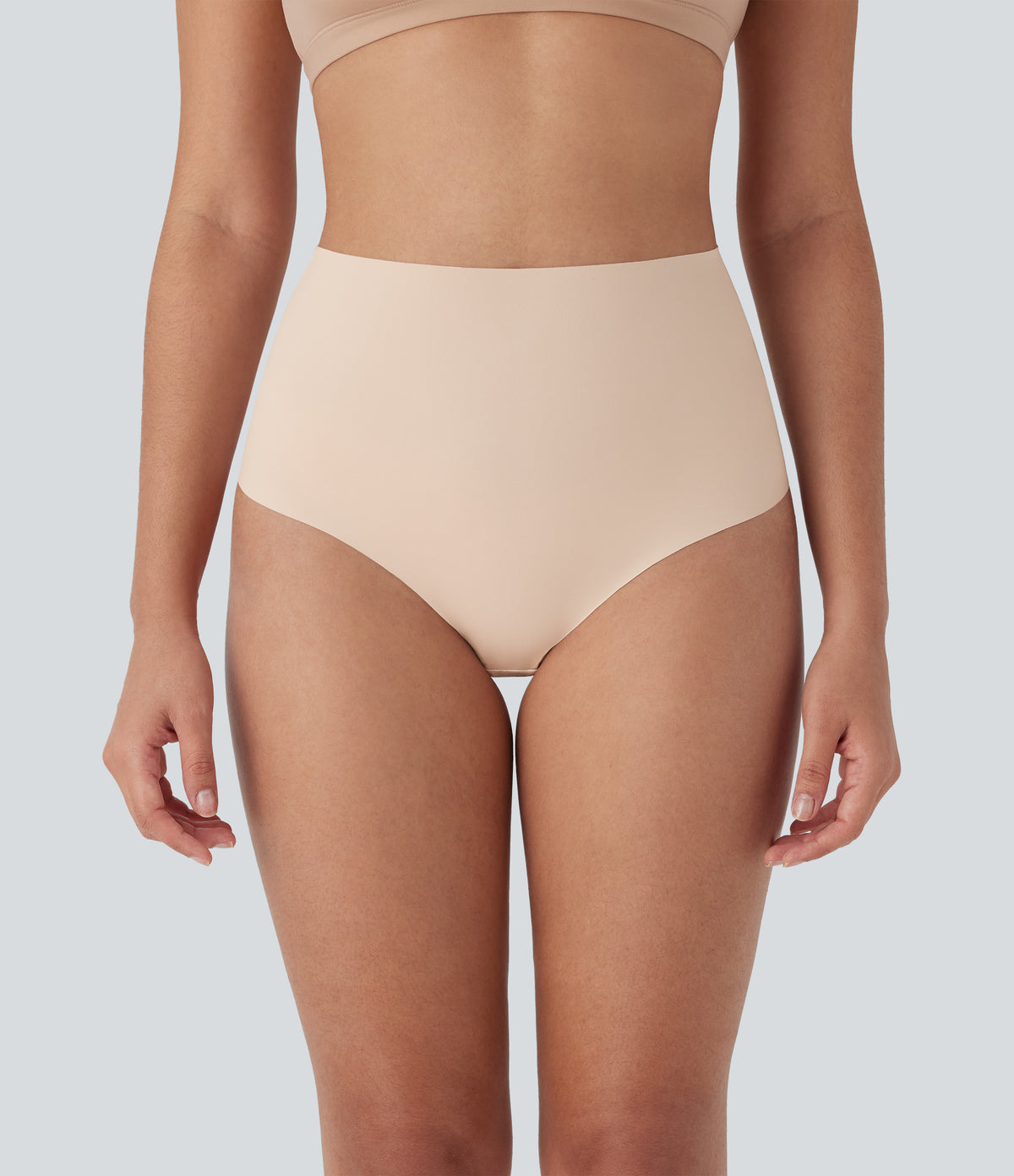 Skin Friendly High Waisted Lounge Smoothing Panties — Whisper Pink — view 3