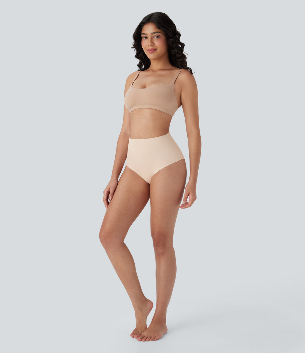 Skin Friendly High Waisted Lounge Smoothing Panties — Whisper Pink — view 5