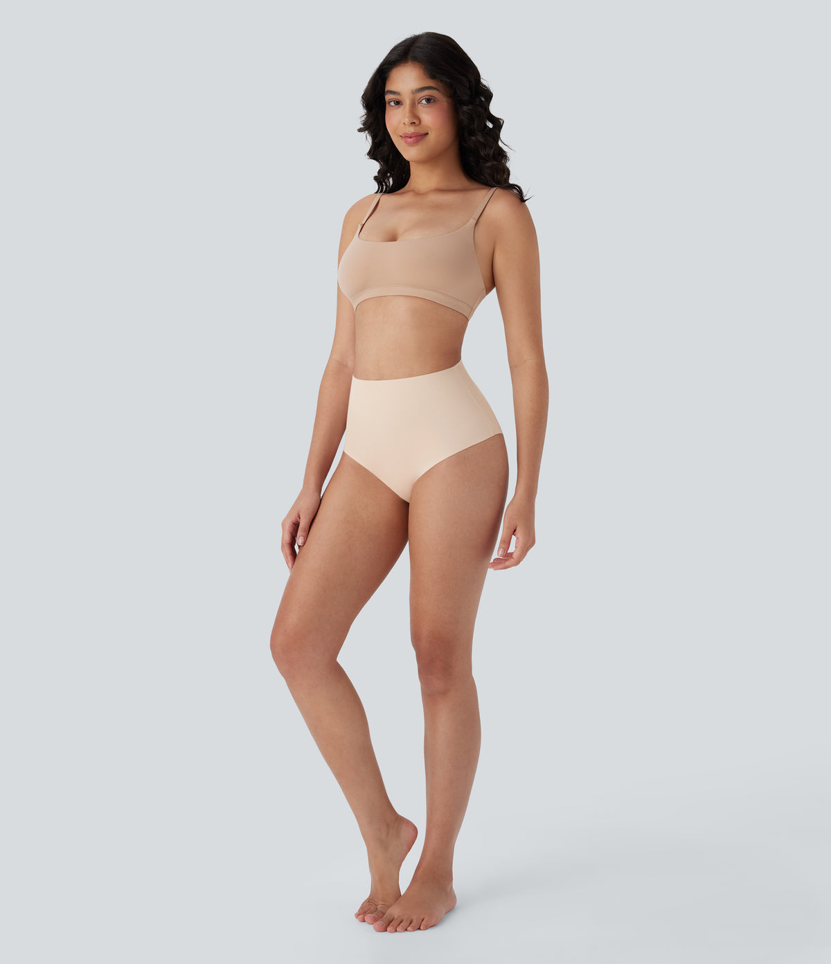 Skin Friendly High Waisted Lounge Smoothing Panties — Whisper Pink — view 5