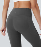 High Waisted Butt Lifting Tummy Control Pocket Shaping Capri Training Leggings — Volcanic Ash — view 5