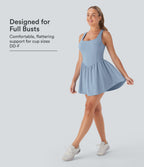 Corset 2-in-1 Pocket Mini Quick Dry Flowy Pickleball Active Dress DD-F Cups — Angel Falls — view 1