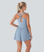 Corset 2-in-1 Pocket Mini Quick Dry Flowy Pickleball Active Dress DD-F Cups — Angel Falls — view 2