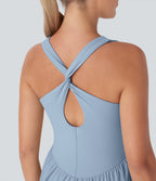 Corset 2-in-1 Pocket Mini Quick Dry Flowy Pickleball Active Dress DD-F Cups — Angel Falls — view 5