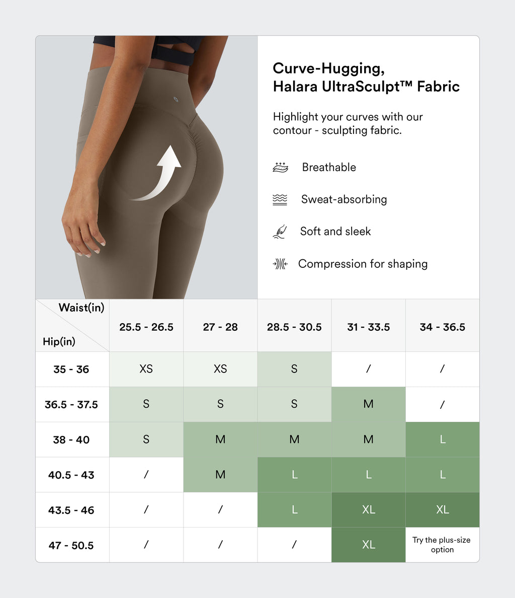 High Waisted Scrunch Butt Lifting Tummy Control Shaping Training Leggings with Pockets — Dawn Brown — view 4