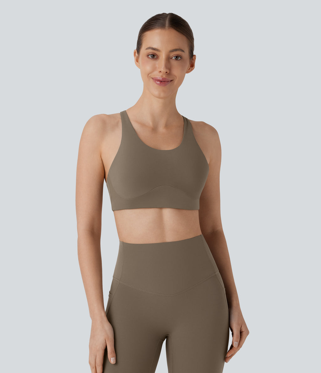 Low Support Yoga Sports Bra A-D Cups — Dawn Brown — view 2