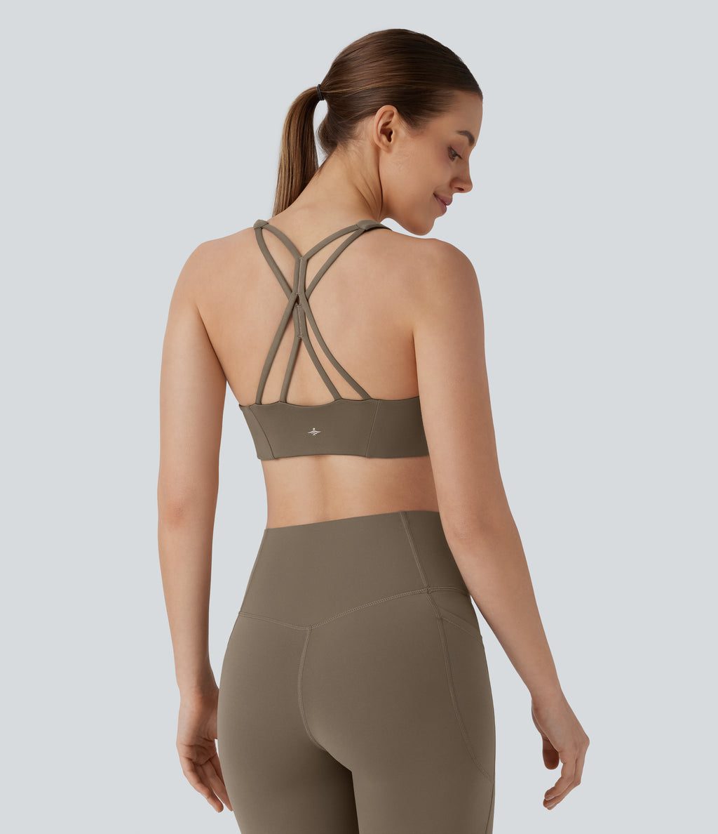 Low Support Yoga Sports Bra A-D Cups — Dawn Brown — view 3
