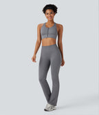 OneForm Seamless Flow Racerback Zipper Cropped Yoga Tank Top — Deep Lilac Grey — view 6